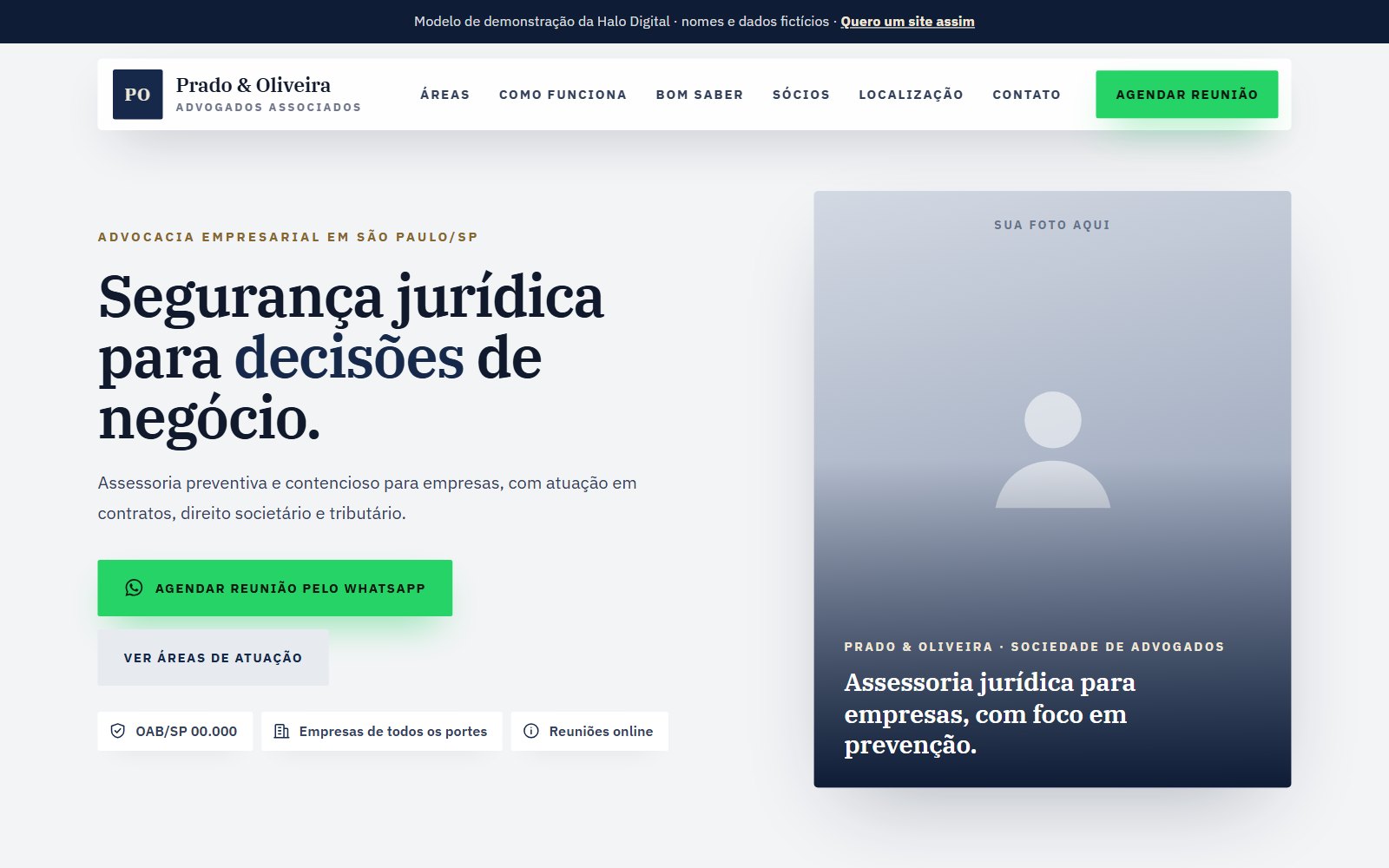 Prévia do modelo Advocacia empresarial