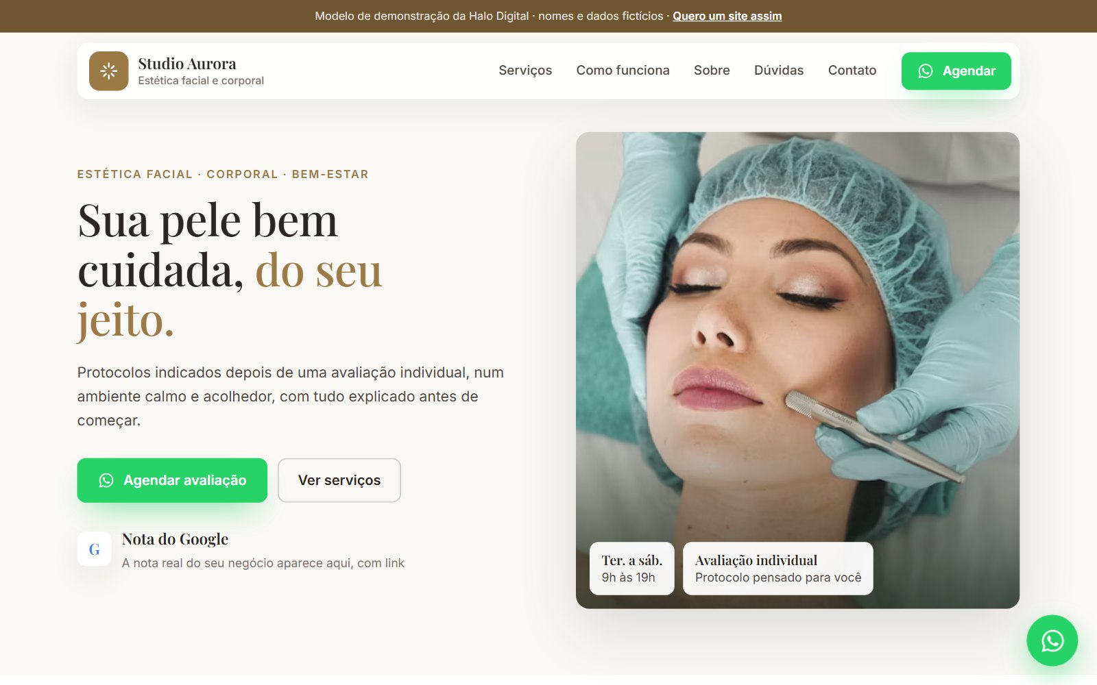 Prévia do modelo de estética
