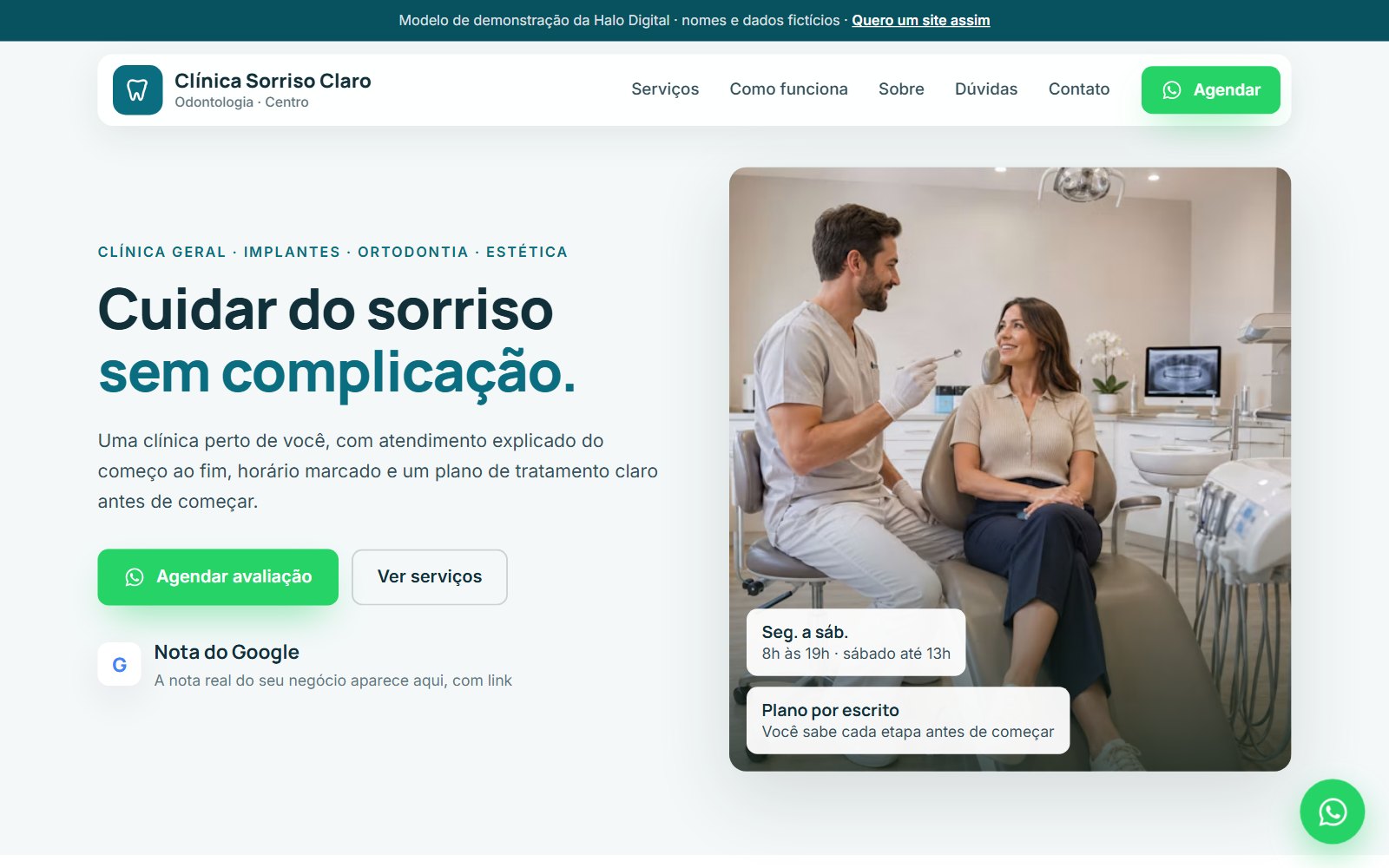 Prévia do modelo de odontologia