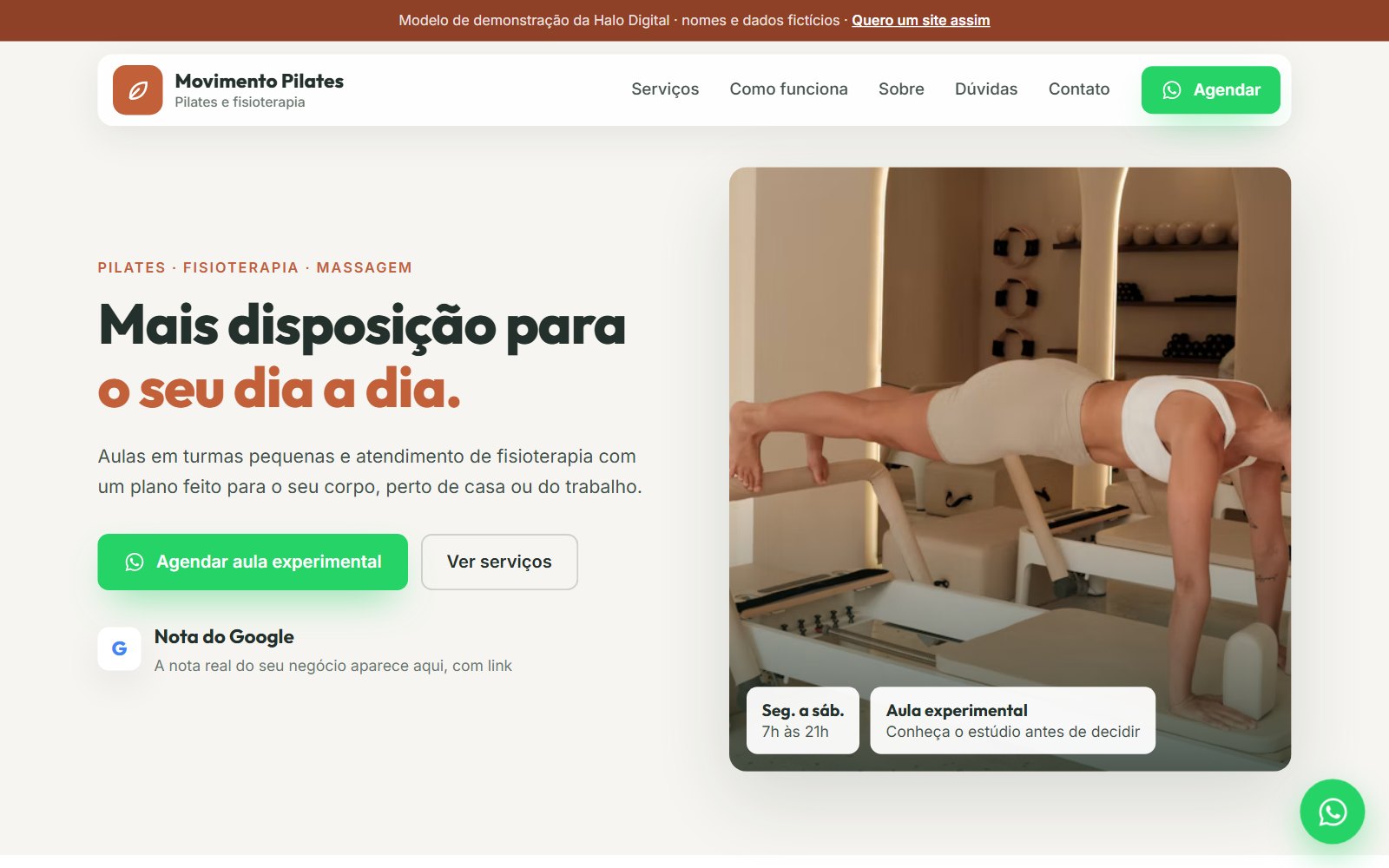 Prévia do modelo de pilates e fisioterapia